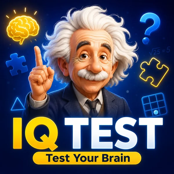 Ilustración de Albert Einstein con elementos de un test de CI