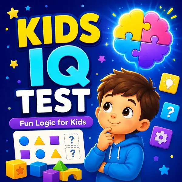 Ilustración de un niño resolviendo acertijos de lógica en un test de CI para niños