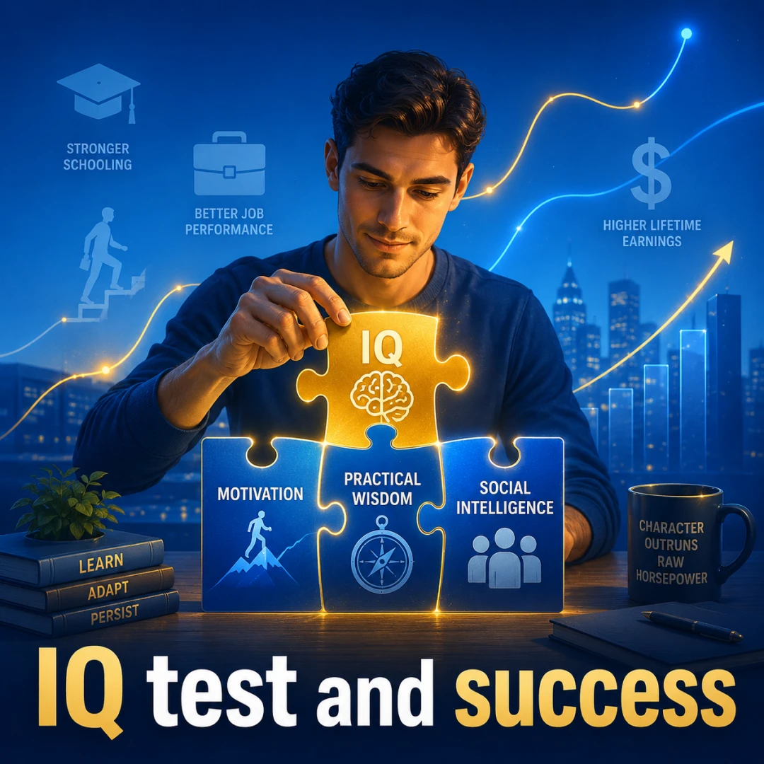 Test de CI y éxito: una gráfica de línea ascendente que sugiere el vínculo entre la capacidad cognitiva y el logro
